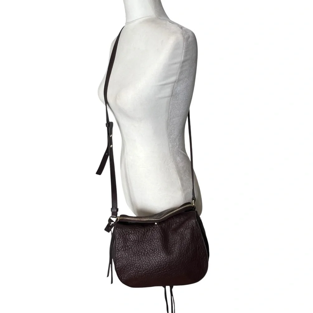 Vince Camuto Large Lamb Leather Crossbody Bag – Ida Black Cherry